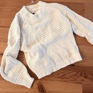 Cream hand knit look sweater s